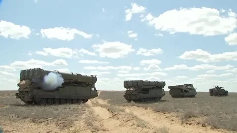 Russian Army - mobile missile complexes are getting ready to move Stock Footage 245166153