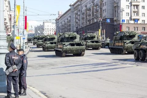 Russian army parade Stock Photos