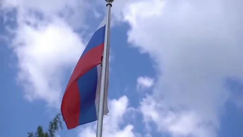 Russian Army - Russian flag developing in the wind Video stock 245167300