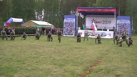 Russian army scouts demonstrate hand-to-hand combat techniques 8 Stock Footage 111501907