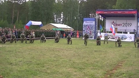 Russian army scouts demonstrate hand-to-hand combat techniques 9 Stock Footage 111501933