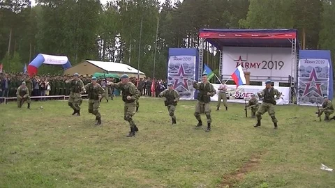 Russian army scouts demonstrate hand-to-hand combat techniques 13 Stock Footage 111502771