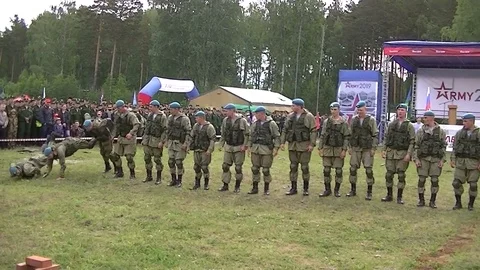Russian army scouts demonstrate hand-to-hand combat techniques 3 Stock Footage 111502948
