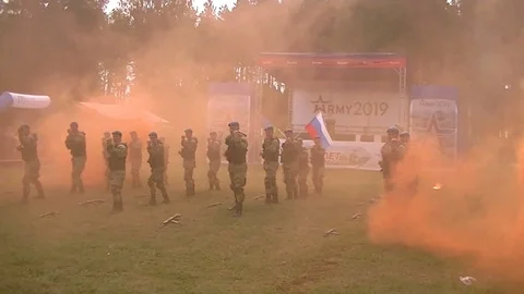 Russian army scouts demonstrate hand-to-hand combat techniques 2 Stock Footage 111502996