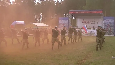 Russian army scouts demonstrate hand-to-hand combat techniques 4 Stock Footage 111503080
