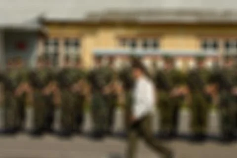 Russian army theme blur background Stock-Fotos