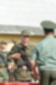 Russian army theme blur background Stock Photos