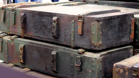 Russian Army Weapon Crate Stock Footage 47851002