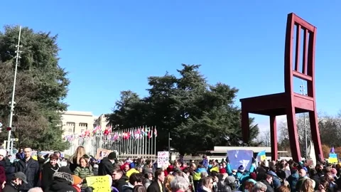 Russian Attacks Protested In Geneva, Switzerland v7 Stock Footage 171968657
