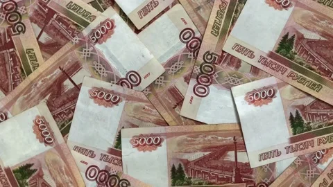 Russian banknotes with a face value of 5000. High quality photo Vidéo 173182131