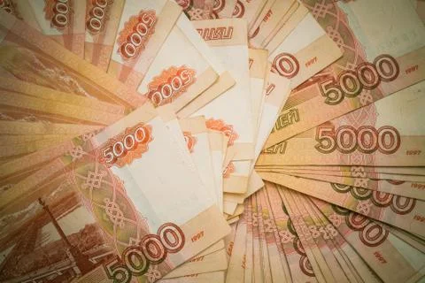 Russian banknotes five thousand rubles Stock Photos