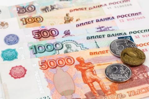Russian banknotes. Foto stock