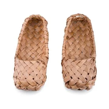 Russian bast shoes Stock Photos