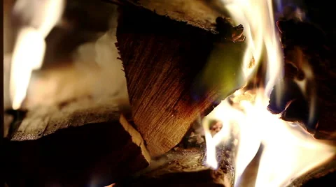 Russian bathhouse. Close-up shot of the flame in the furnace of the wood stove 库存影片 63640809