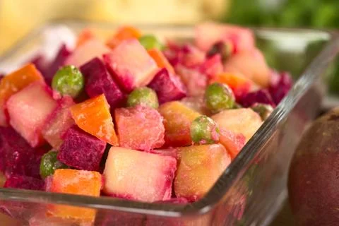 Russian beetroot salad Stock Photos