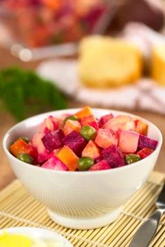 Russian beetroot salad Stock Photos