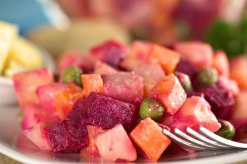 Russian beetroot salad Stock Photos
