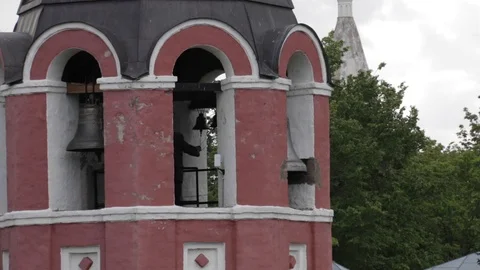 Russian Bell ringer on the bell tower rings bells. Stock-Footage 90785827