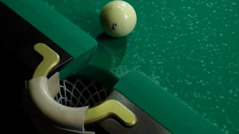 Russian billiards. close-up. Hitting a billiard ball with a cue ball. Stock Footage 264956047