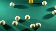 Russian Billiards, The First Blow, Breaking The Pyramid. View From Above Stock Footage