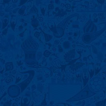 Russian blue seamless pattern, vector illustration Stock Illustration