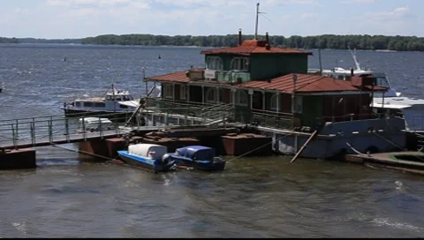 Russian boat house Stock Footage 7904954