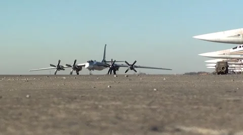 Russian bomber Tu-95 Stock Footage 68546554