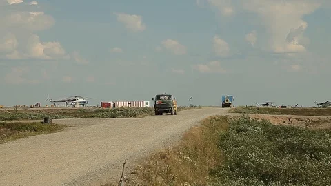 Russian cargo helicopter. Stock Footage 129607774