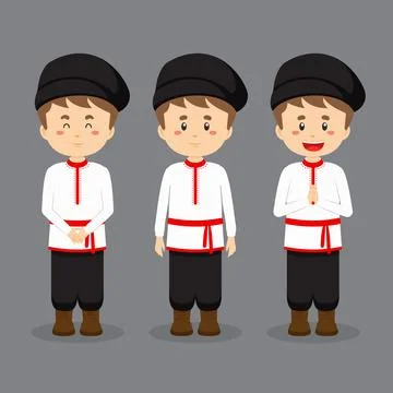 Russian Character with Various Expression Stock Illustration