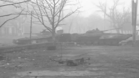 Russian-Chechen war 1994-1996. battles for the city of Grozny. Archival. (54 Stock Footage 235067601