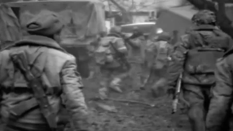 Russian-Chechen war 1994-1996. battles for the city of Grozny. Archival. (64 Stock Footage 235067997