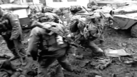 Russian-Chechen war 1994-1996. battles for the city of Grozny. Archival. (80 Stock Footage 235068434