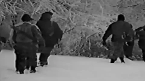 Russian-Chechen war 1994-1996. Chechen fighters in the mountains. Archive. ( Video stock 235068883