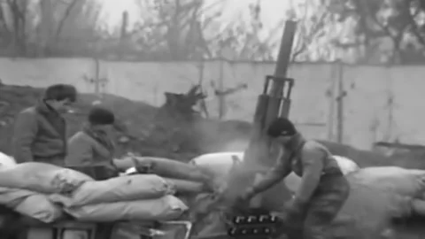 Russian-Chechen war 1994-1996. Chechen fighters. Archival. (39) Stock Footage 235069182