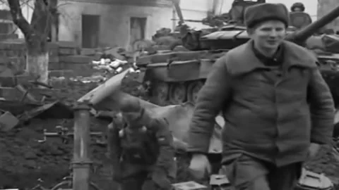 Russian-Chechen war 1994-1996. Chechen fighters. Archival. (43) Stock Footage 235069285