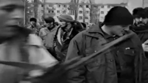 Russian-Chechen war 1994-1996. Chechen fighters. Archival. (46) Video stock 235069358