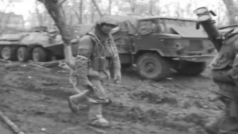 Russian-Chechen war 1994-1996. Chechen fighters. Archival. (47) Stock Footage 235069411