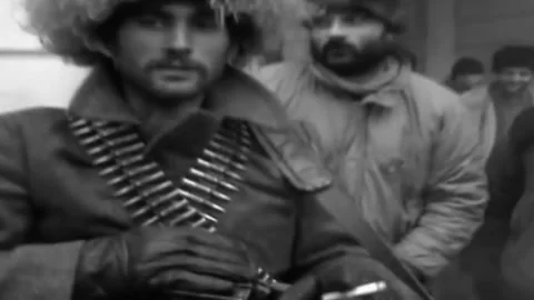 Russian-Chechen war 1994-1996. Chechen fighters. Archive. (5) Stock Footage 235069505