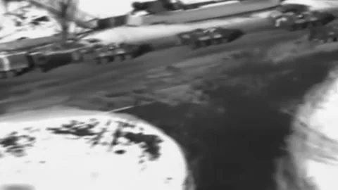 Russian-Chechen war 1994-1996. Entering Russian troops. Aerial. Archive. (8) Video stock 235069562