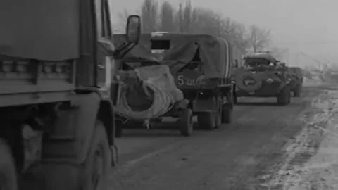 Russian-Chechen war 1994-1996. Entering Russian troops. Archive. (7) Video stock 235069597