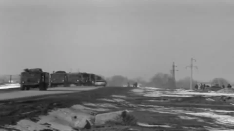 Russian-Chechen war 1994-1996. Entering Russian troops. Archive. (9) Video stock 235069642