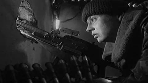 Russian-Chechen war 1994-1996. Filming the battle. Archive. (16) Video stock 235069701