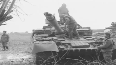 Russian-Chechen war 1994-1996. Russian troops. Archival. (23) Video stock 235069970