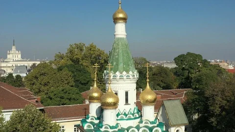 Russian Church Sofia Crossroad Stock Footage 117596922