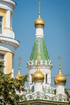 The Russian Church Of St. Nicholas In Sofia 스톡 사진