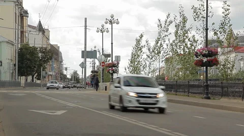 Russian city road Stock Footage 56891690
