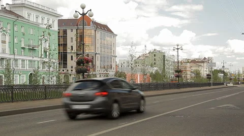 Russian city road Stock Footage 56903047