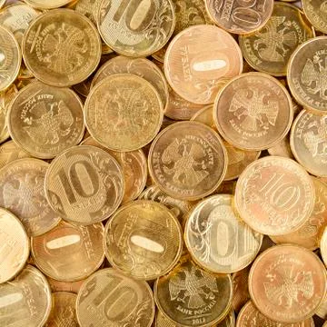 Russian coins background 스톡 사진