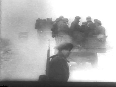 Russian combat footage shows Soviet troops raining destruction on Nazi-occupied Stock Footage 75188294