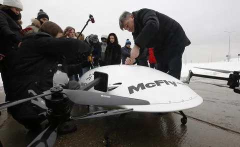 Russian company Bartini presents the prototype EVTOL (electrical vertical take-o Stock Photos